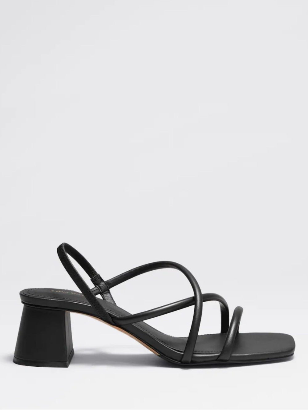 & Other Stories Black Strappy Mid-Heel Sandals